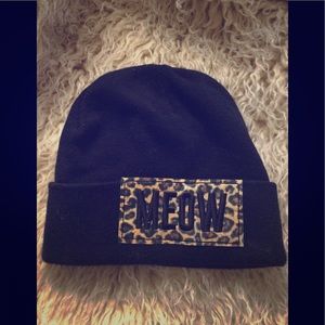 NWOT-Meow Leopard Print Hat